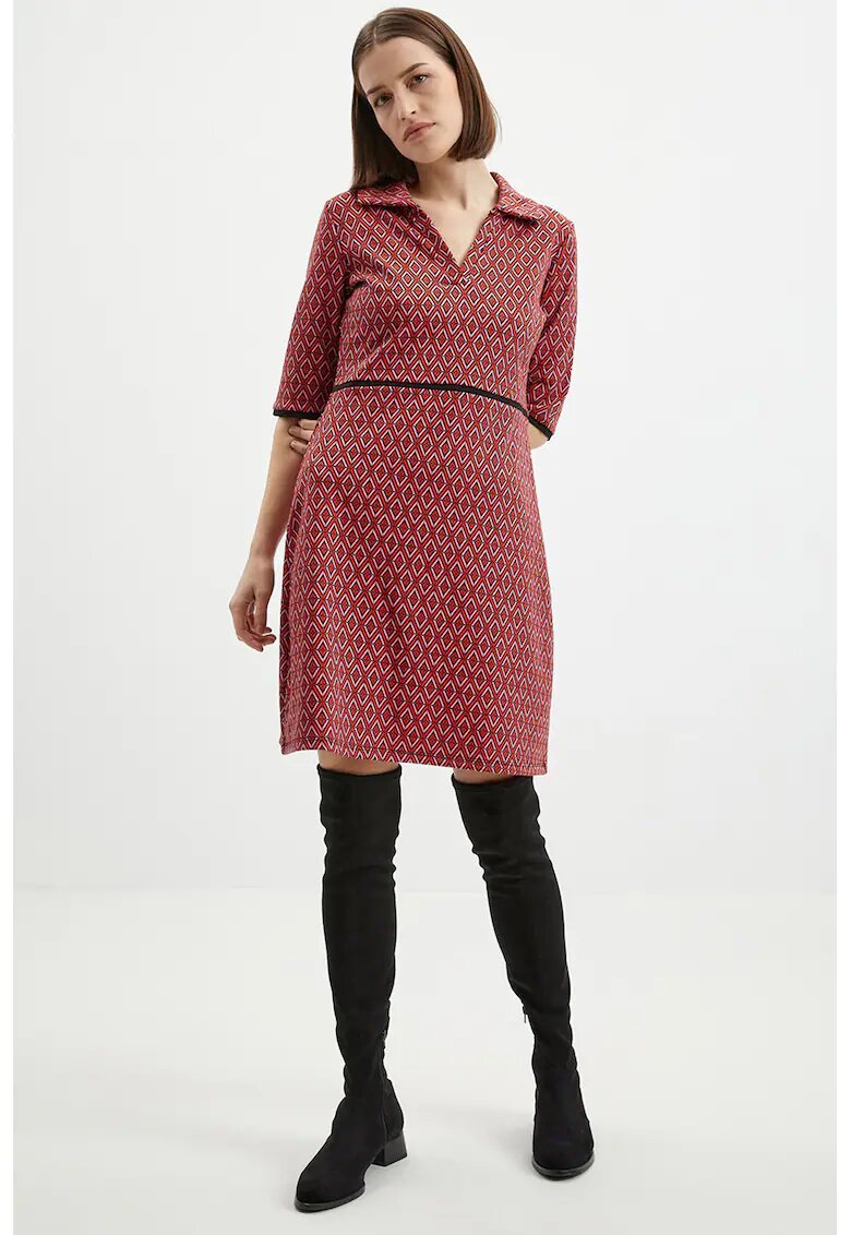 orsay Rochie scurta cu maneci medi - Roz deschis/Rosu inchis