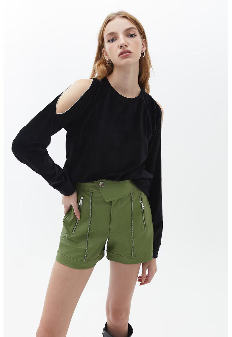 OXXO Bluza de trening cu umeri decupati - Negru
