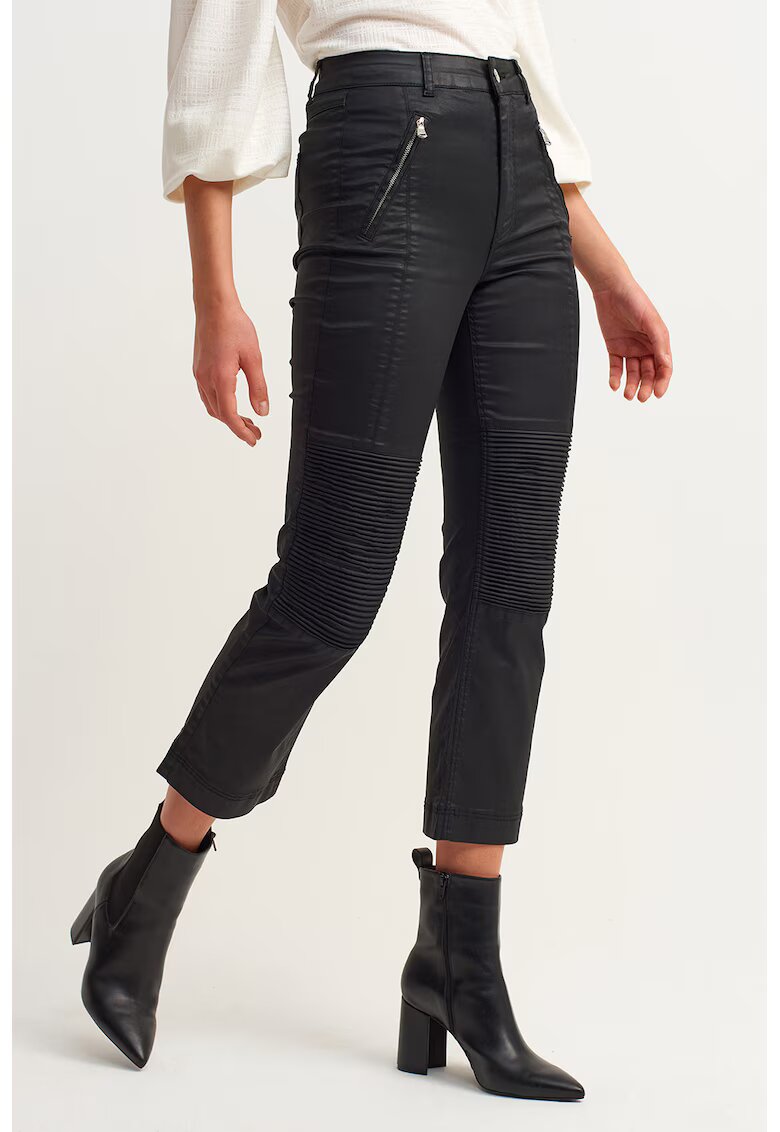 OXXO Pantaloni crop cu talie inalta - Negru stins