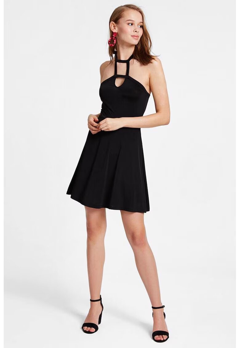 OXXO Rochie mini evazata cu model halter - Negru