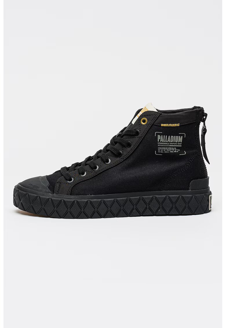 Palladium Tenisi inalti din material textil Pampa - Negru