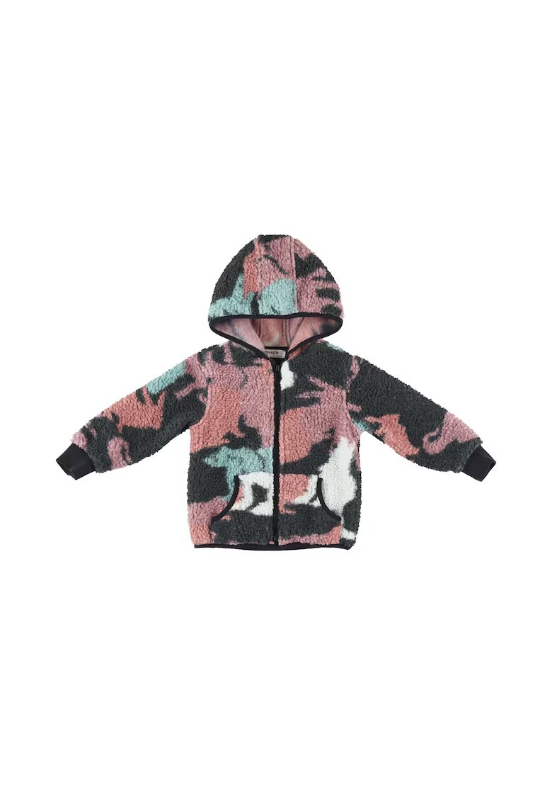 Panco Jacheta Teddy colorata - Flexible - Negru Roz - Mint - Unisex - pentru fetite sau baietei - Negru