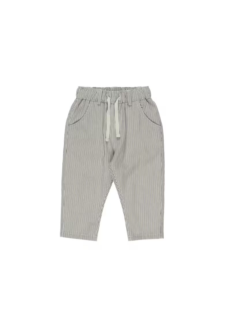 Panco Pantaloni eleganti cu elastic in talie - Holiday Time - cu dungi Bej - pentru baietei - Bej
