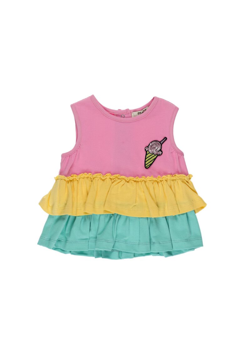 Panco Top cu volane - Surf Up - multicolor - pentru fetite - Roz