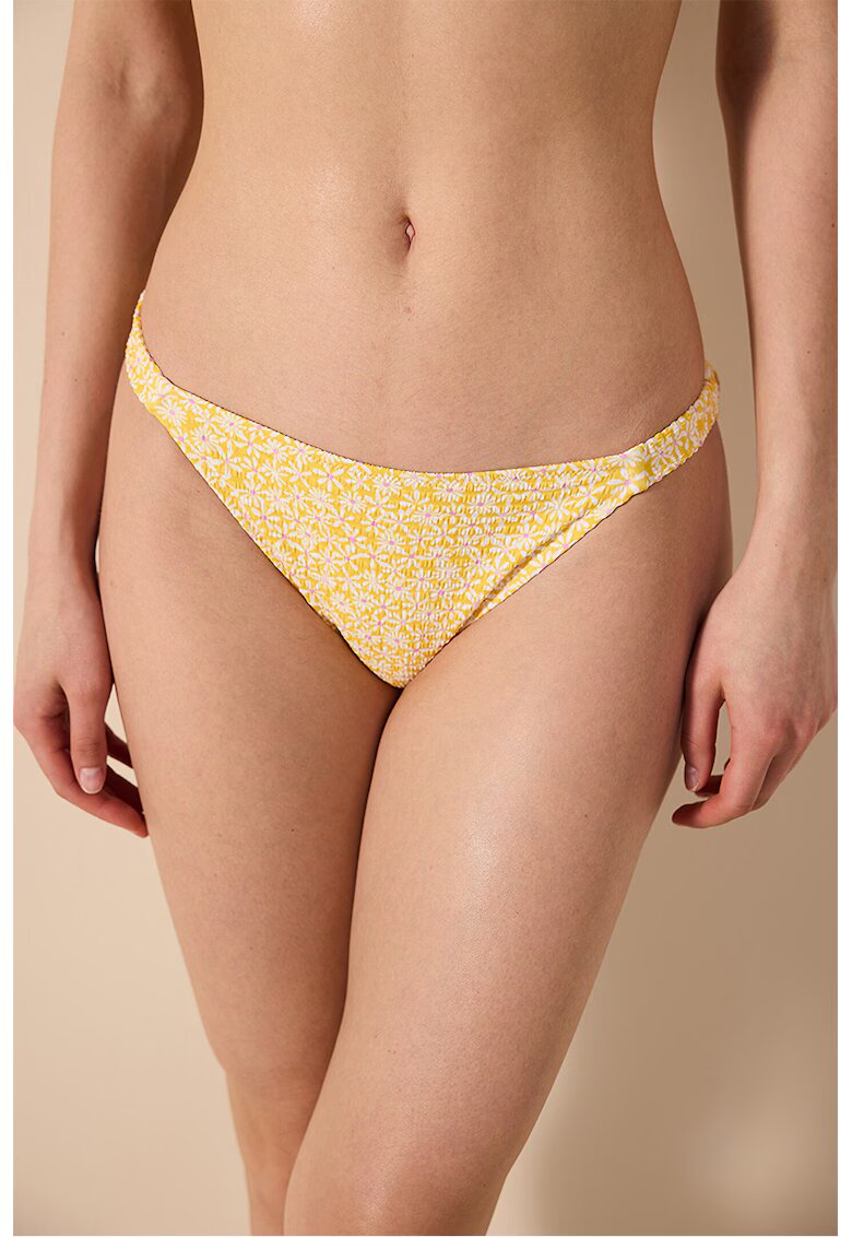 Penti Slip cu imprimeu floral - Alb/Galben/Violet