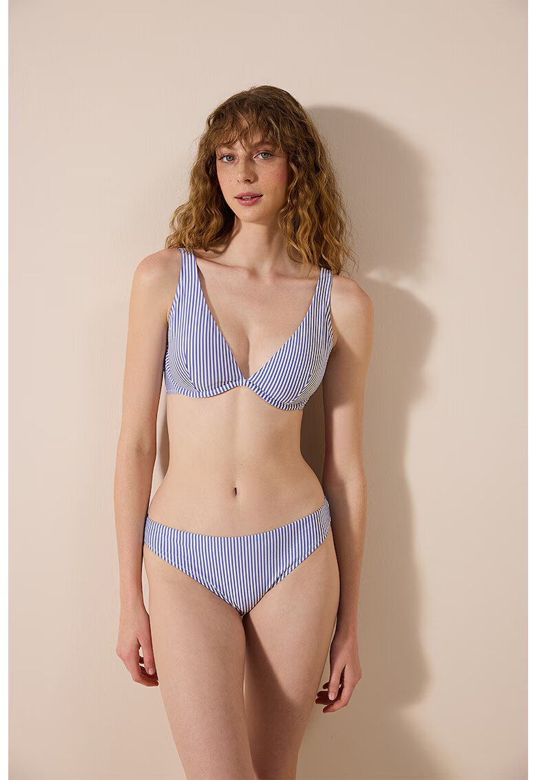 Penti Slip cu model in dungi - Albastru lavanda