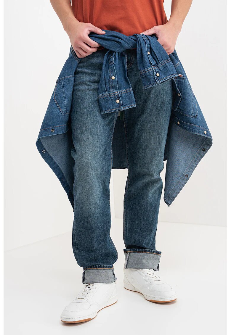 Pepe Jeans London Blugi slim-fit cu talie medie - Albastru inchis