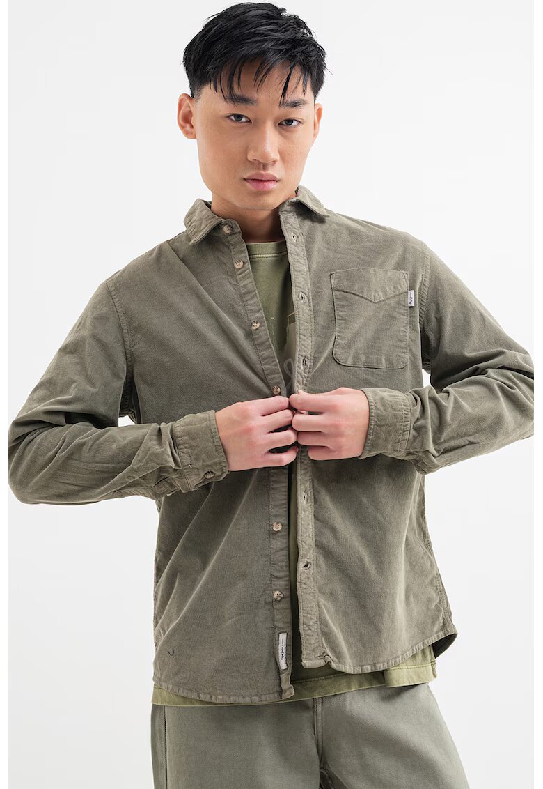 Pepe Jeans London Camasa din reiat - Verde pal