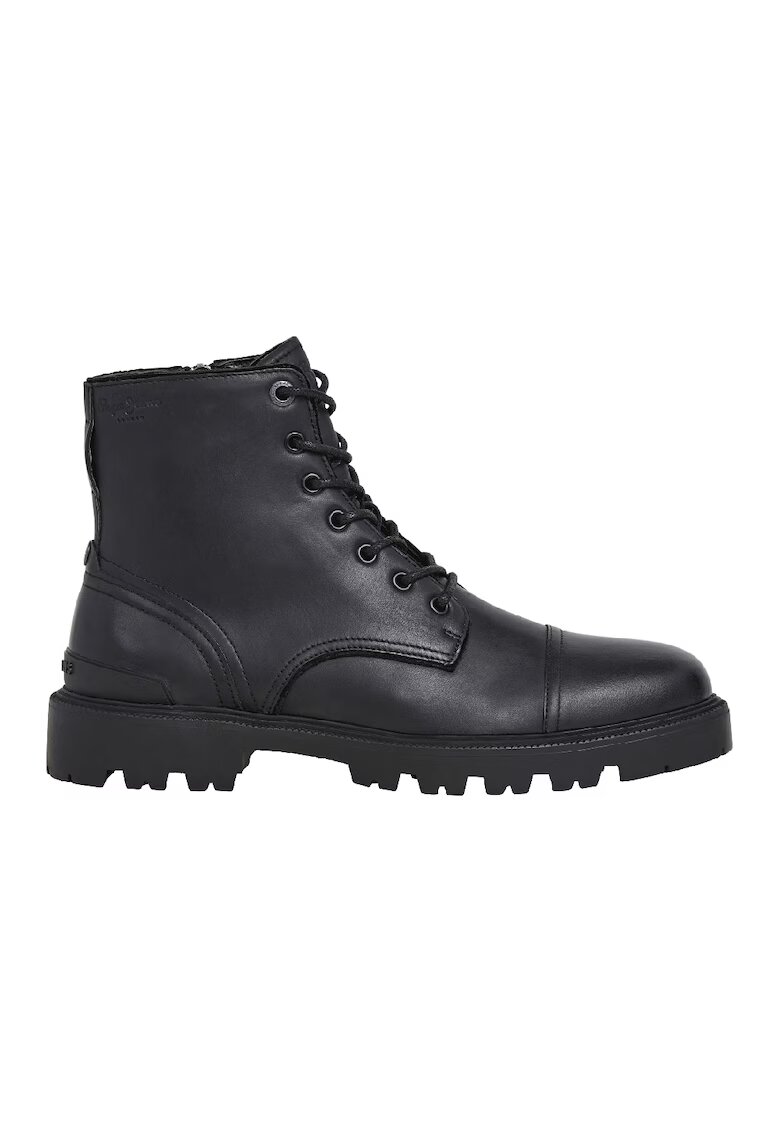 Pepe Jeans London Ghete din piele cu fermoar - Negru