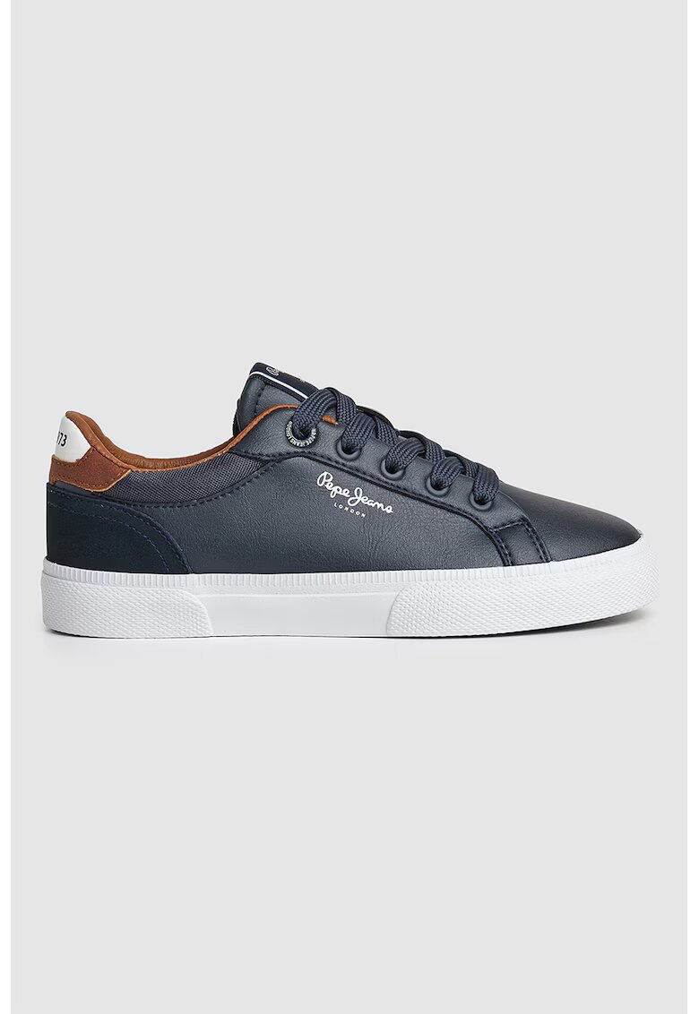 Pepe Jeans London Pantofi sport cu insertii de piele intoarsa - Bleumarin