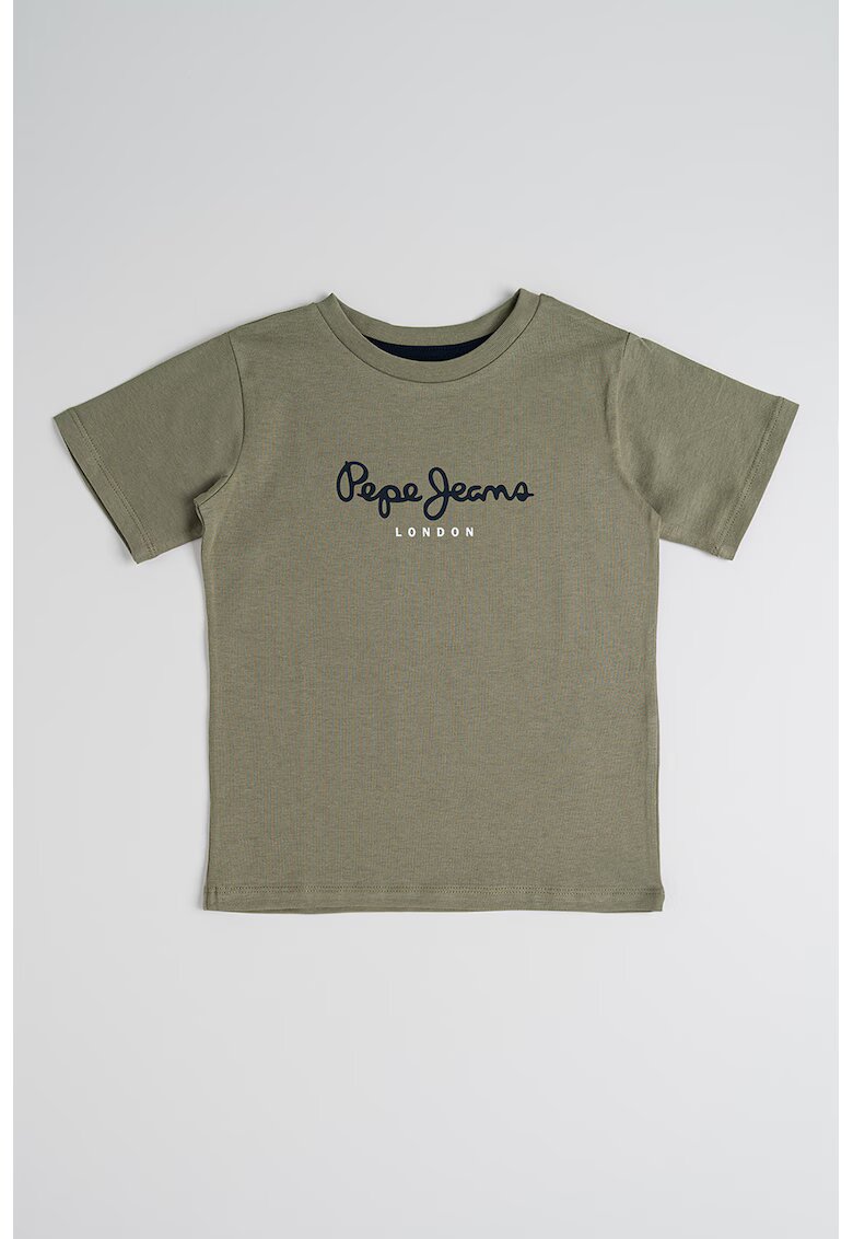 Pepe Jeans London Tricou cu imprimeu logo - Alb/Negru/Kaki