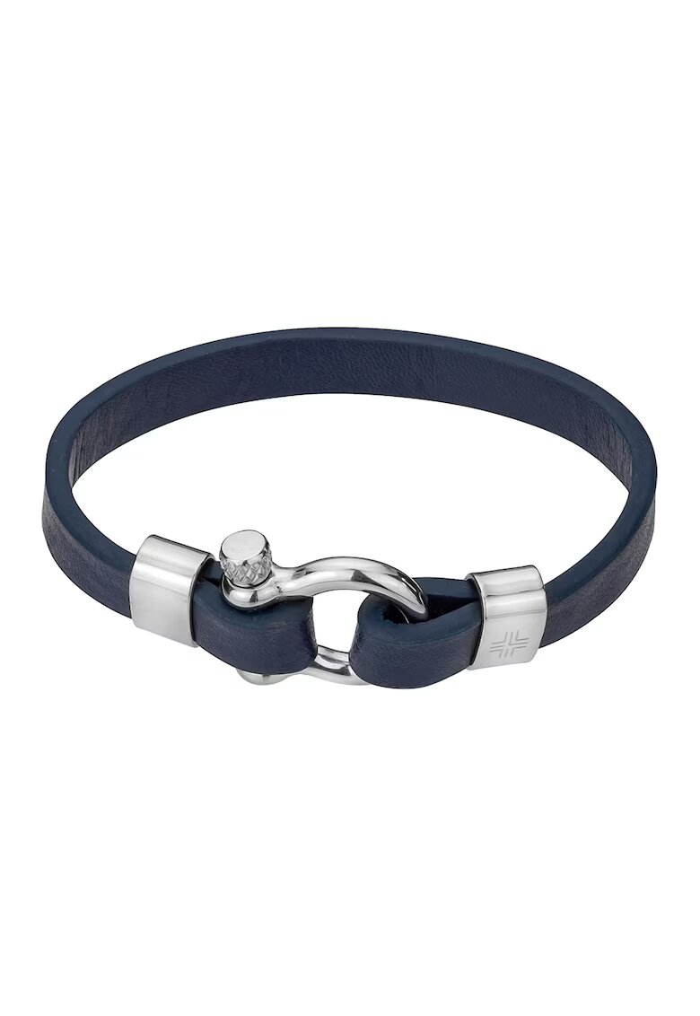 Philipp Blanc Bratara de piele - Argintiu - Argintiu/Bleumarin