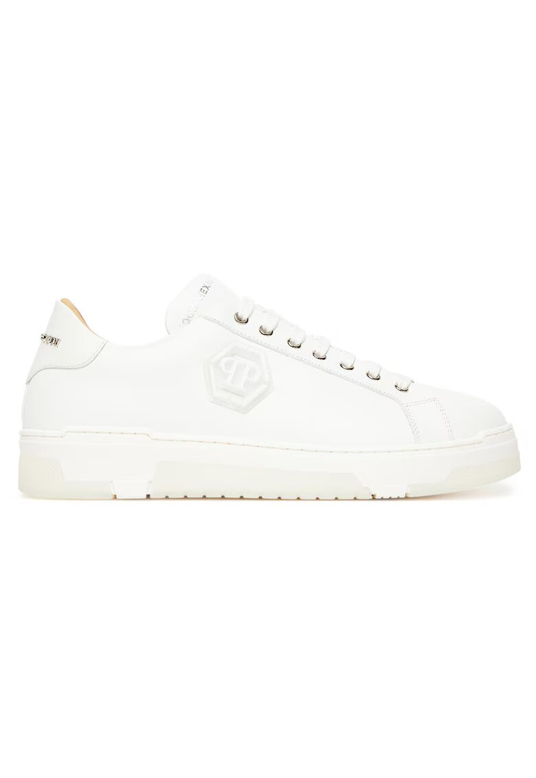 Philipp Plein Tenisi piele naturala - alb - Alb