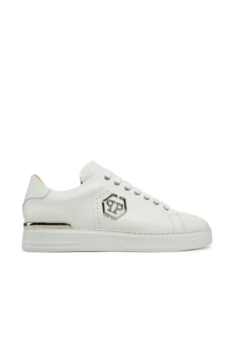 Philipp Plein Tenisi unisex piele naturala - alb -
