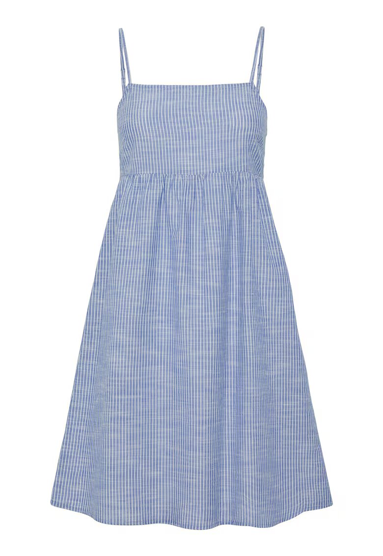Pieces Rochie de vara dama 17155309 - Bumbac/In - Albastru - Albastru