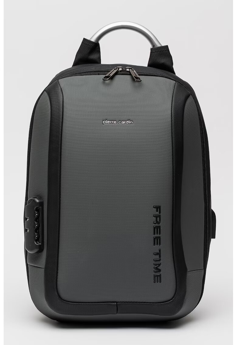 Pierre Cardin Rucsac pentru laptop cu maner metalic - Gri inchis