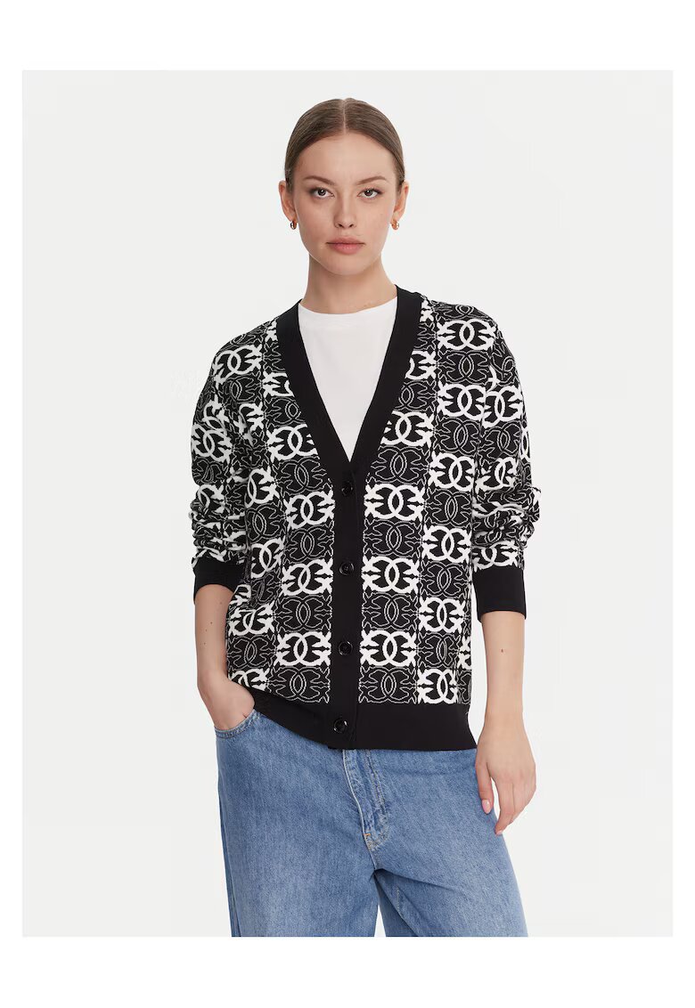 Pinko Cardigan dama negru - pulover din material moale