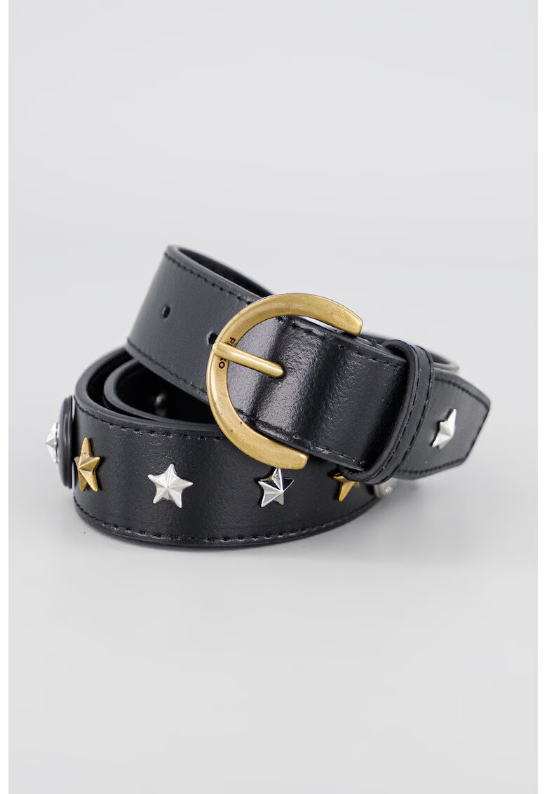 Pinko Curea din piele cu stele metalice - Negru