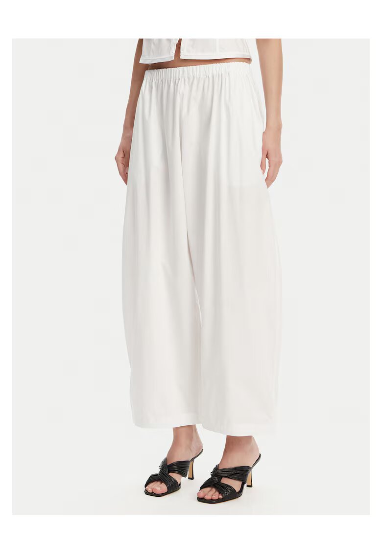 Pinko Pantaloni largi pentru dama - albi - stofa
