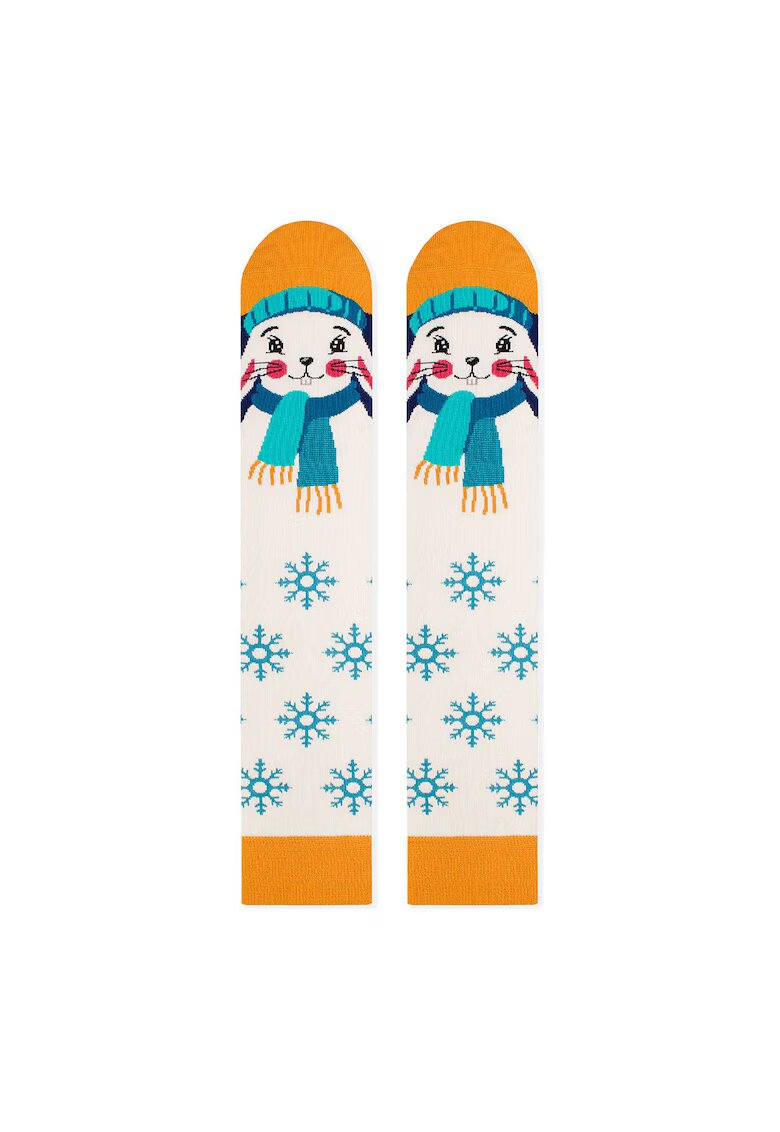 Pirin Hill Sosete bambus de Craciun - Comfort Feet 3/4 Knee High Socks CHRISTMAS Rabbit