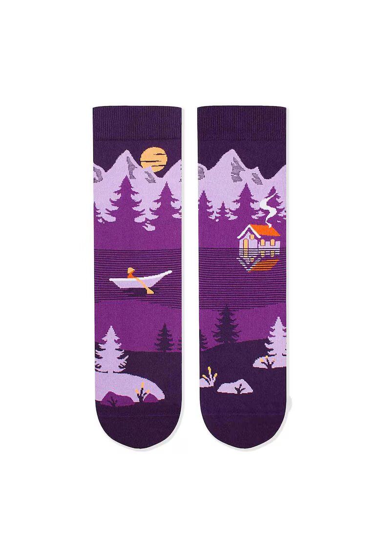 Pirin Hill Sosete bumbac Arty Socks Peisaj Montan Violet