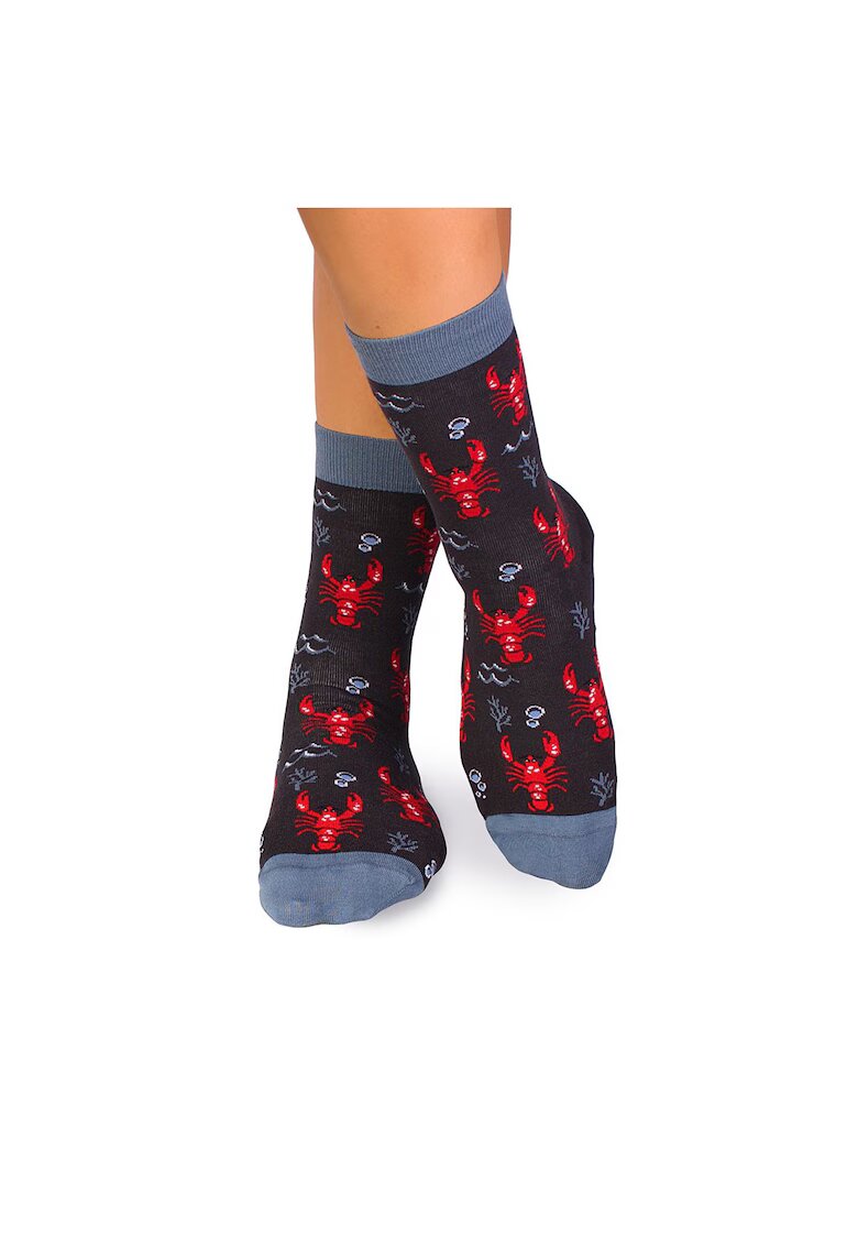 Pirin Hill Sosete bumbac - Fine Cotton Sealife Homar Antracit