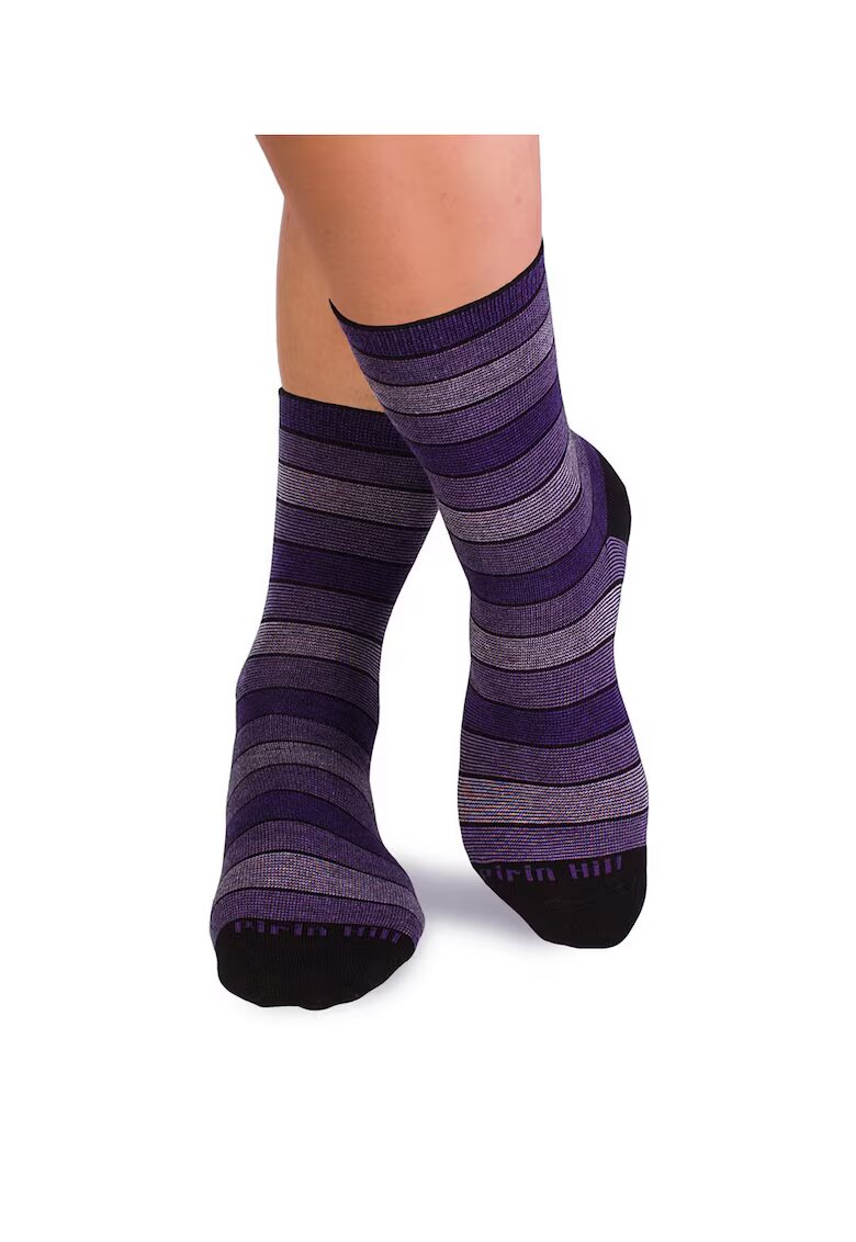 Pirin Hill Sosete bumbac organic cu dungi 98% COTTON RICH Violet