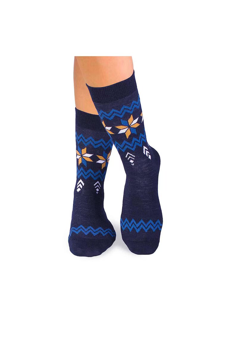 Pirin Hill Sosete calduroase din lana merino Snow - 43-46 EU - Albastru inchis