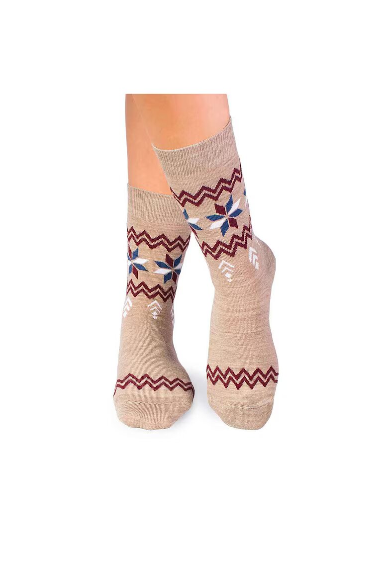 Pirin Hill Sosete calduroase din lana merino Snow Bej -