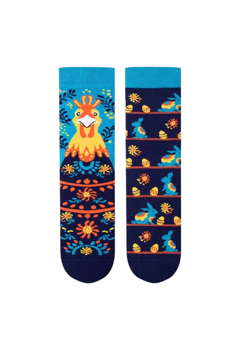 Pirin Hill Sosete din bumbac organic Arty Socks Pui de Paste - Albastru inchis - Albastru inchis