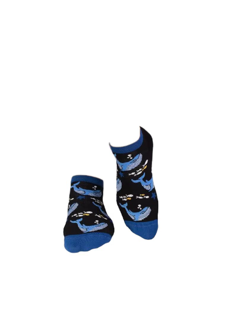 Pirin Hill Sosete scurte bumbac Fine Cotton Sealife Balene Negru