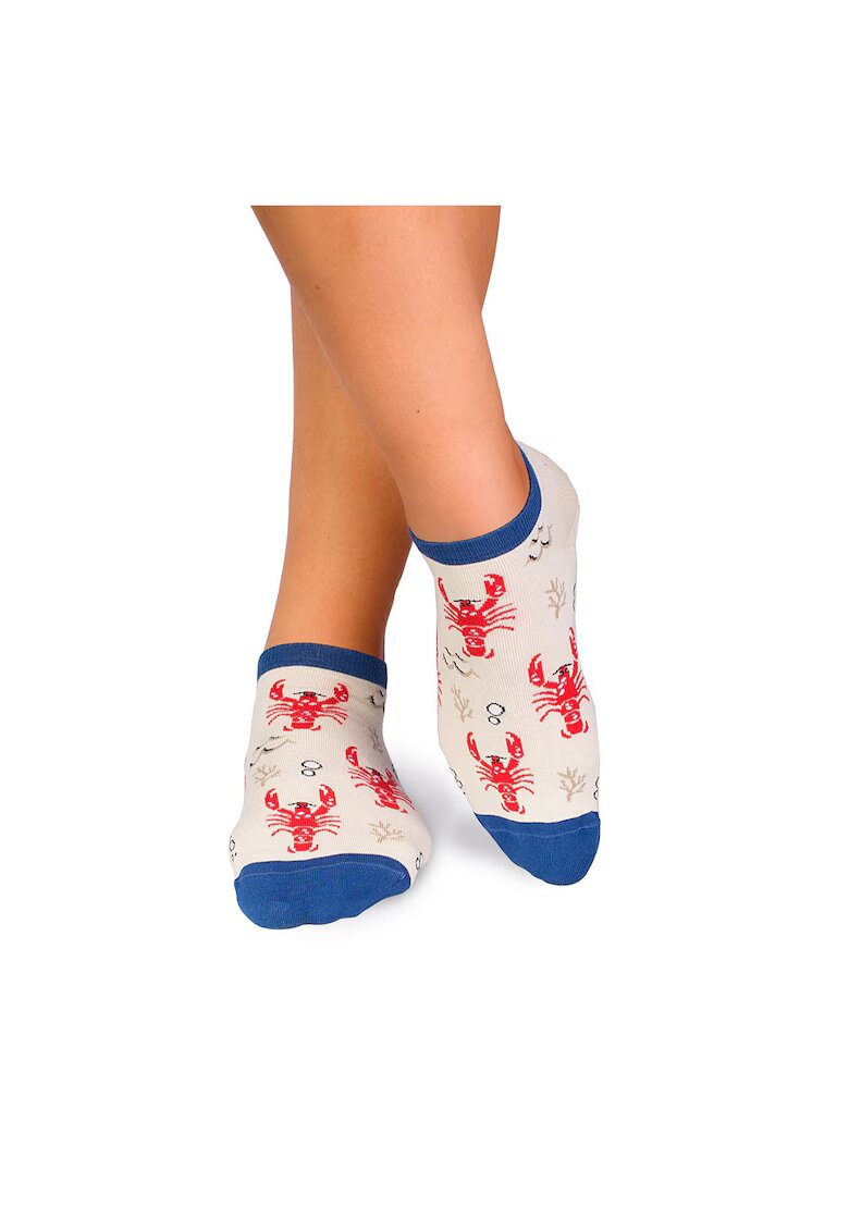 Pirin Hill Sosete scurte bumbac Fine Cotton Sealife Homar Ecru -