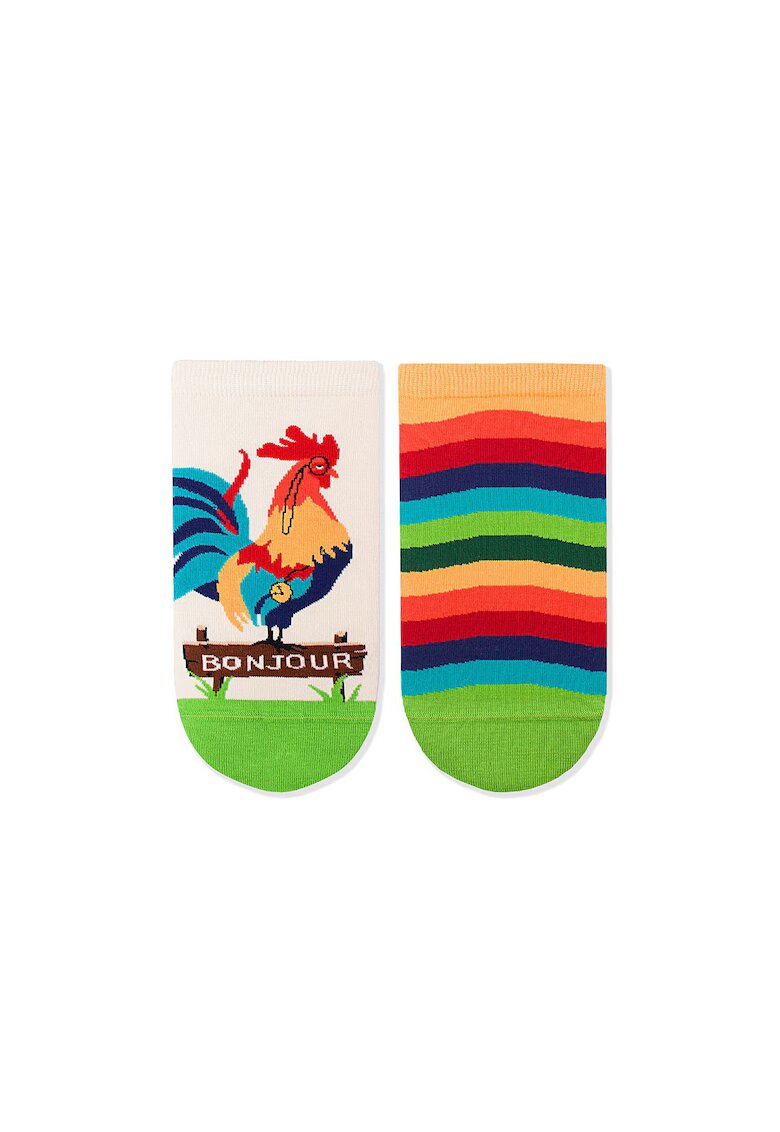 Pirin Hill Sosete scurte bumbac organic ARTY SOCKS Sneaker Rooster VERDE