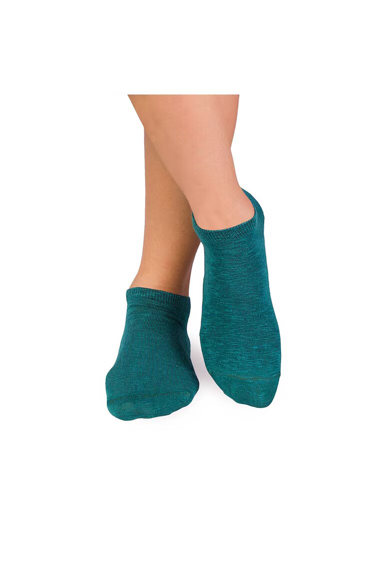 Pirin Hill Sosete scurte din in si bumbac LINEN SNEAKER SOCKS Albastru petrol