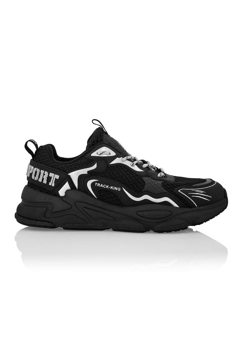 Plein Sport Pantofi sport low-cut Track King Mag - Negru/Argintiu