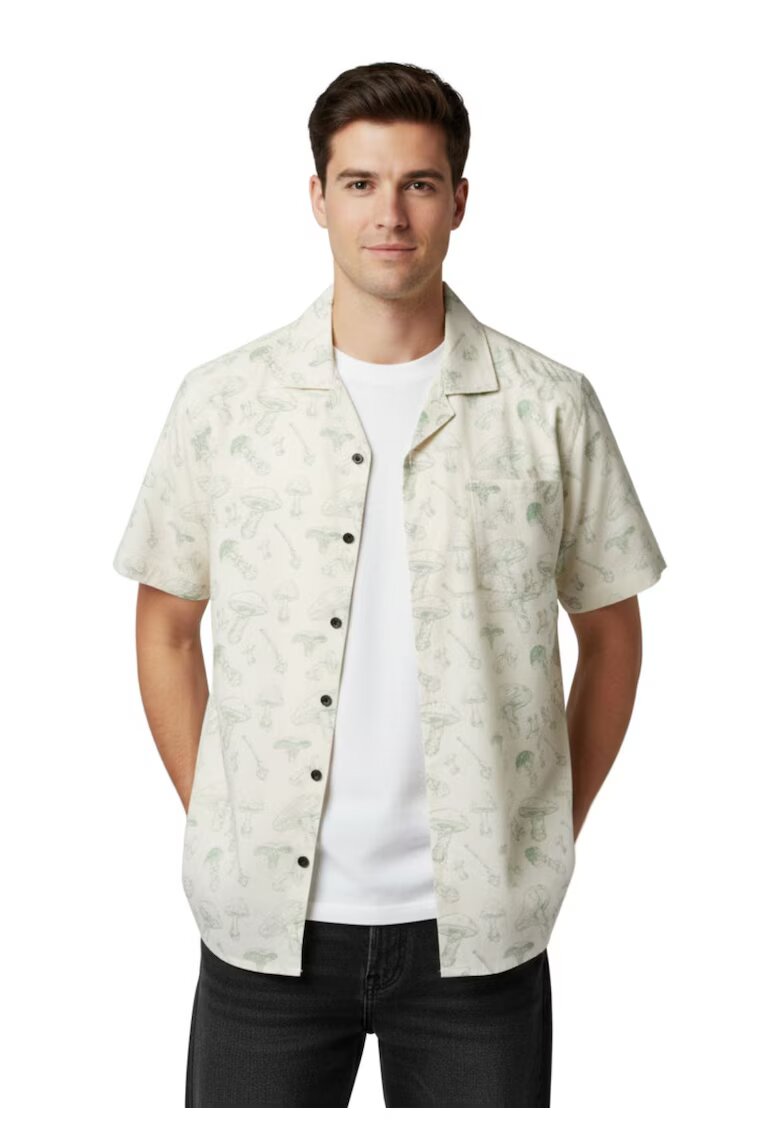 Poler Camasa relaxed fit cu maneca scurta si imprimeu botanic Aloha