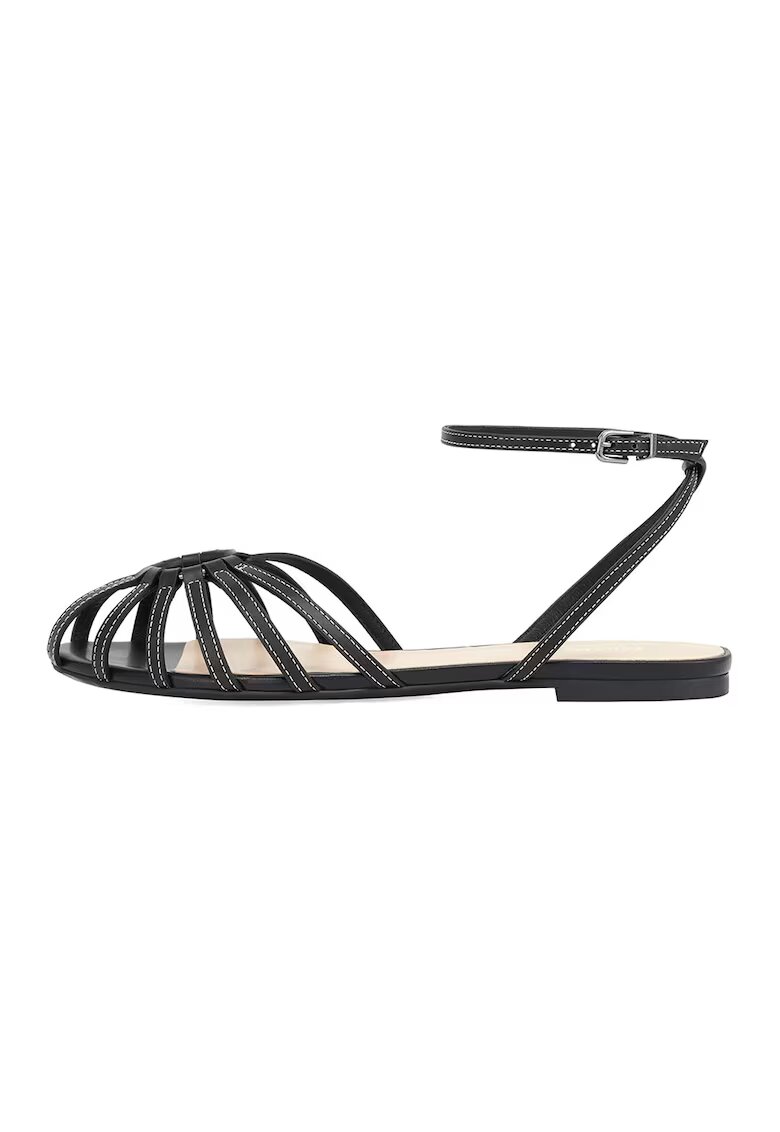 Potamy Sandale de piele cu barete multiple - Negru