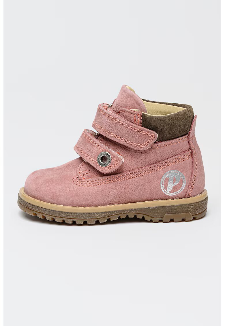 Primigi Ghete din piele nabuc cu velcro - Roz