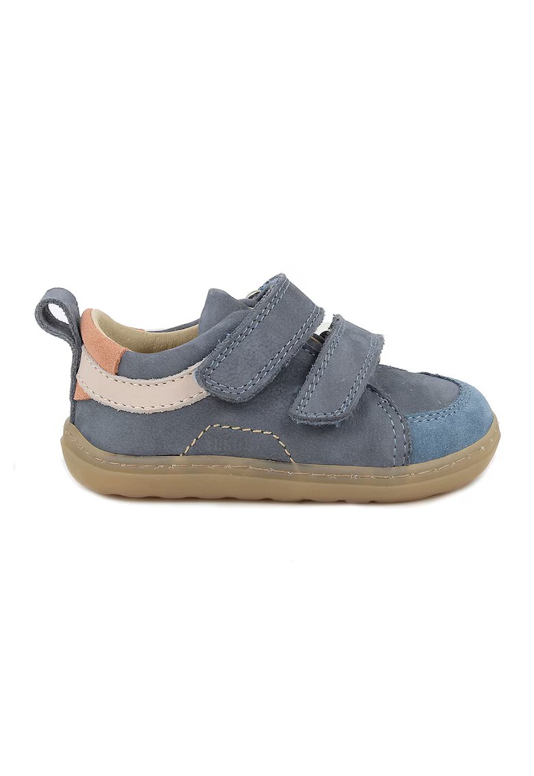 Primigi Pantofi sport din piele intoarsa cu inchidere velcro - Albastru inchis/Albastru prafuit/Roz somon/Bej