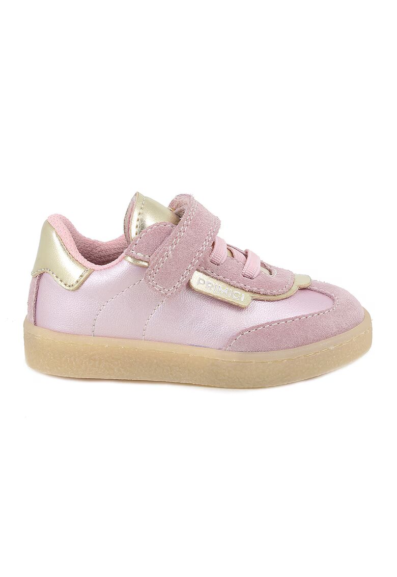 Primigi Pantofi sport low-cut cu garnituri din piele intoarsa - Auriu/Roz pastel/Roz pal
