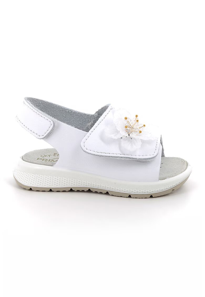 Primigi Sandale din piele cu inchidere velcro - Alb optic