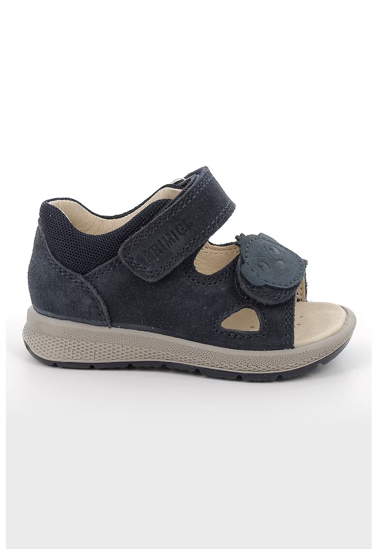 Primigi Sandale din piele intoarsa si material textil cu inchidere velcro - Gri carbune/Gri antracit