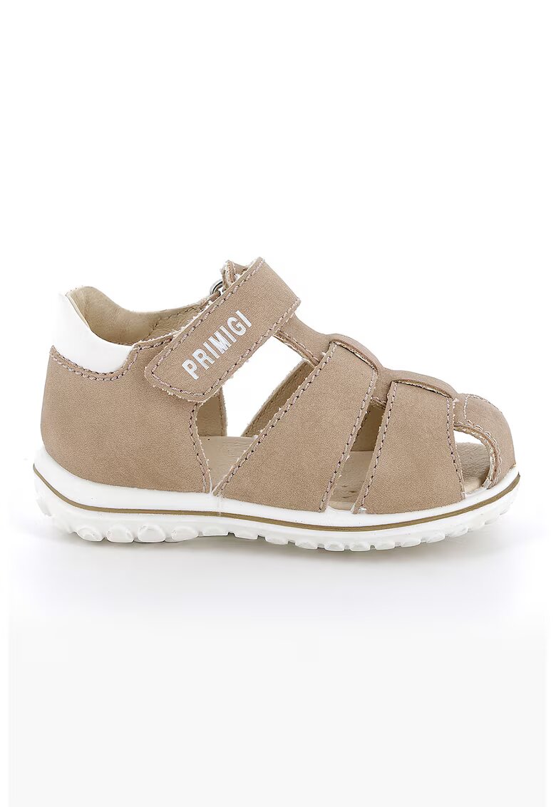 Primigi Sandale din piele intoarsa sintetica cu inchidere velcro - Maro taupe