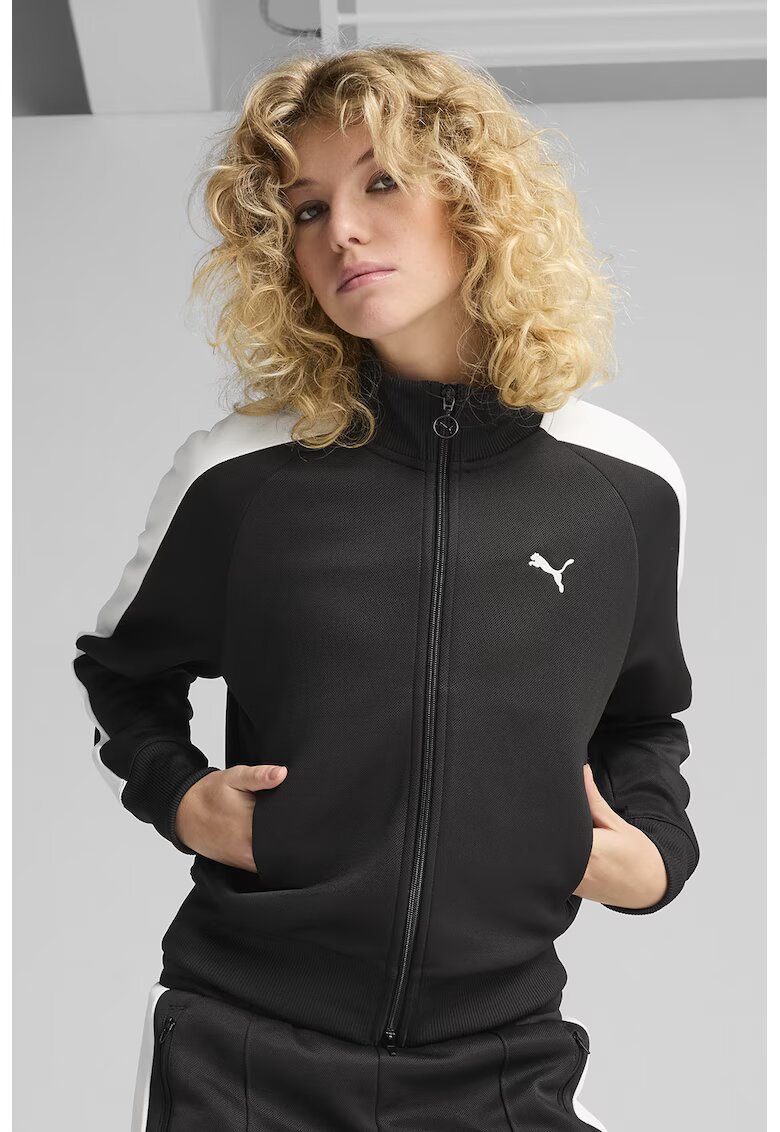 Puma Bluza de trening cu fermoar T7 Always On - Negru/Alb optic