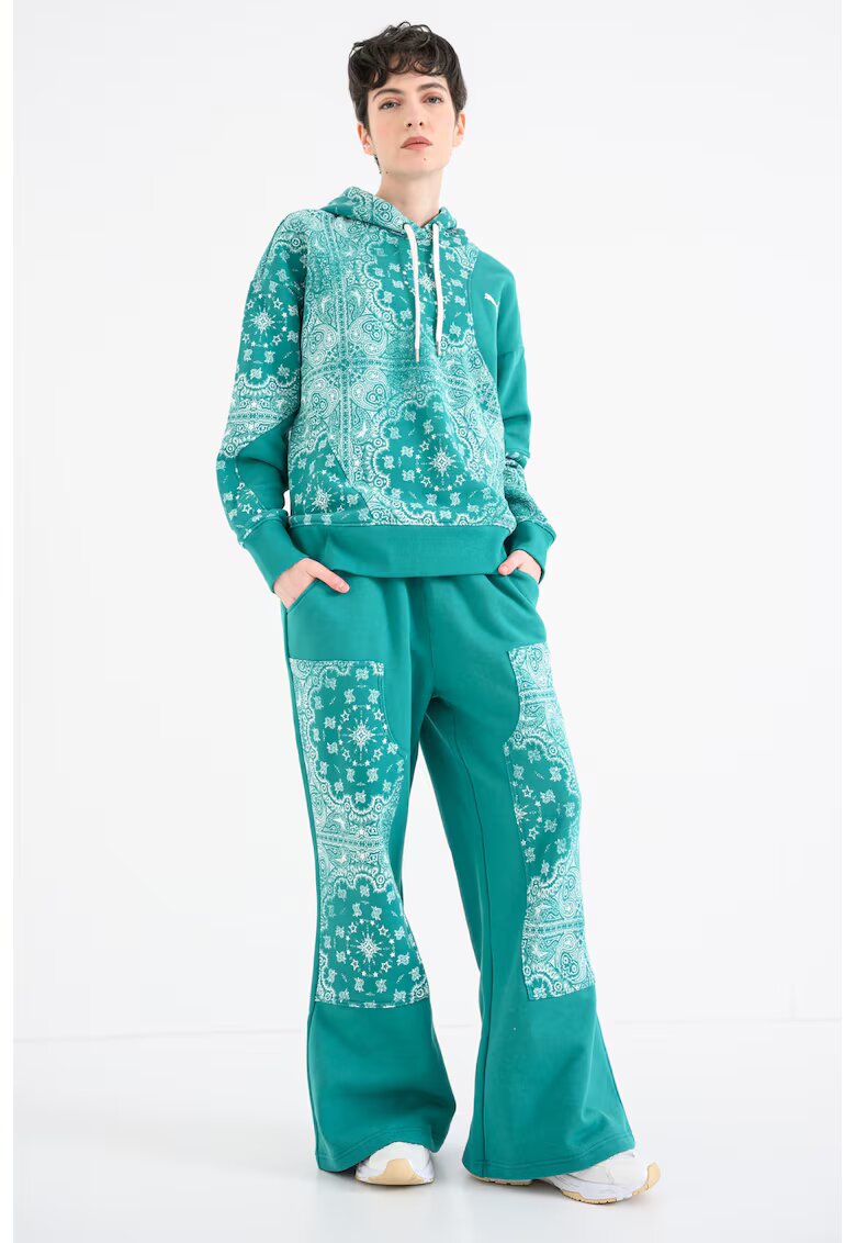 Puma Bluza de trening cu model cu stele cazatoare pentru baschet - Alb/Verde