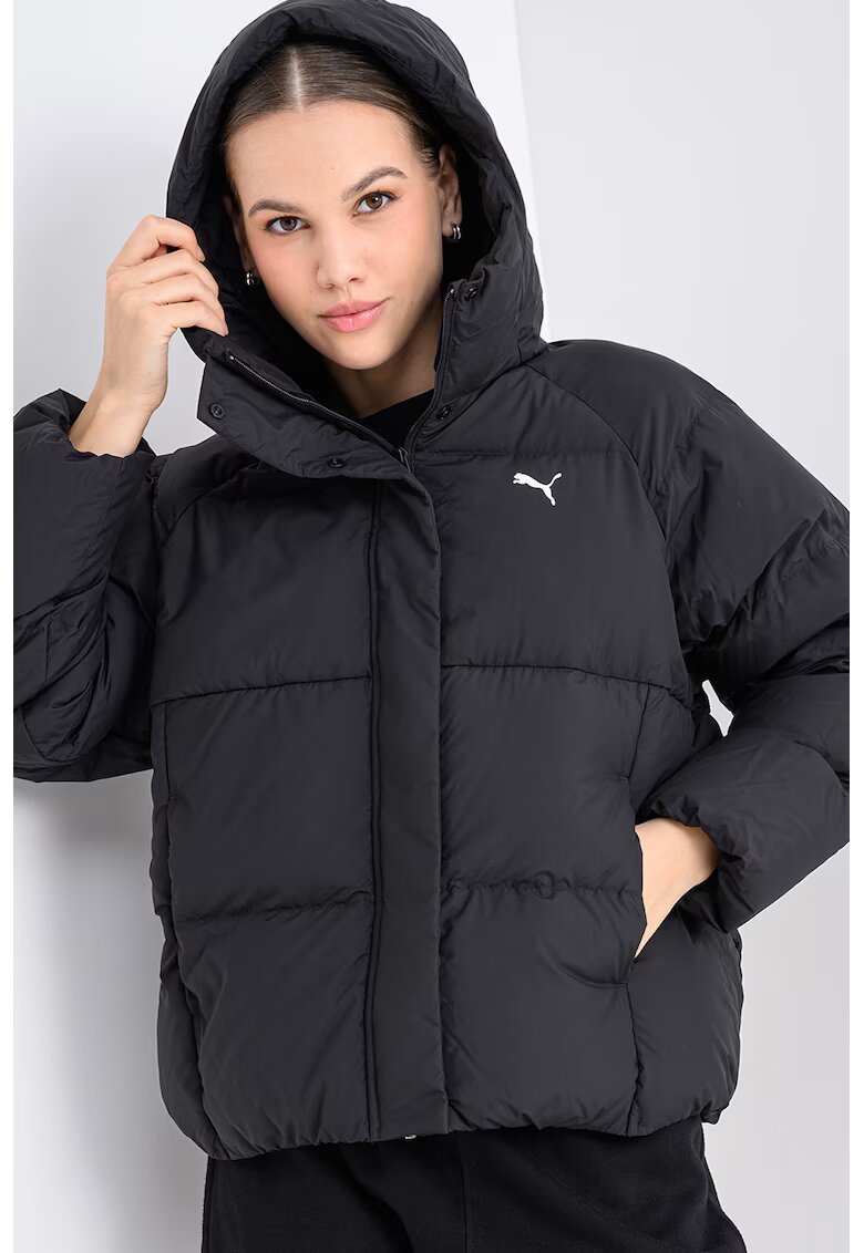 Puma Geaca matlasata cu umplutura de puf si gluga - Negru