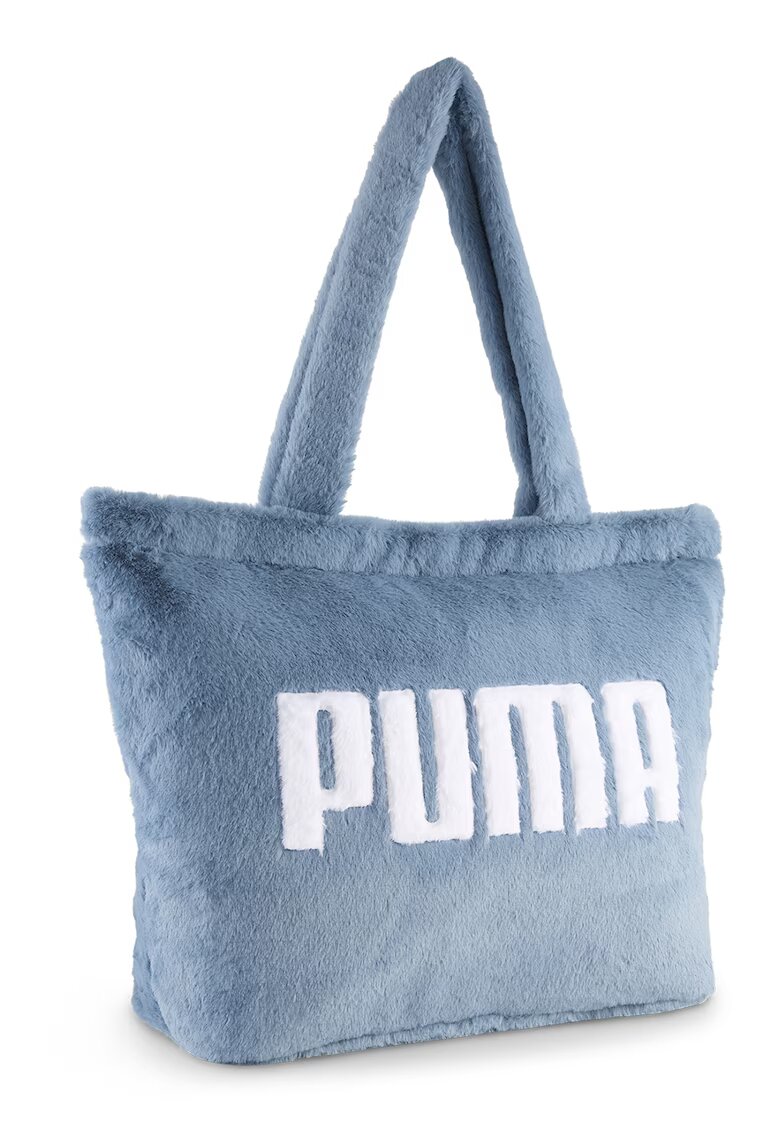 Puma Geanta shopper cu blana sintetica - Alb/Albastru