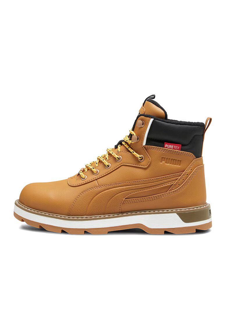 Puma Ghete din piele ecologica Desierto v3 Puretex - Maro camel