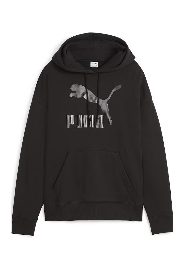 Puma Hanorac cu buzunar kangaroo si imprimeu logo - Negru