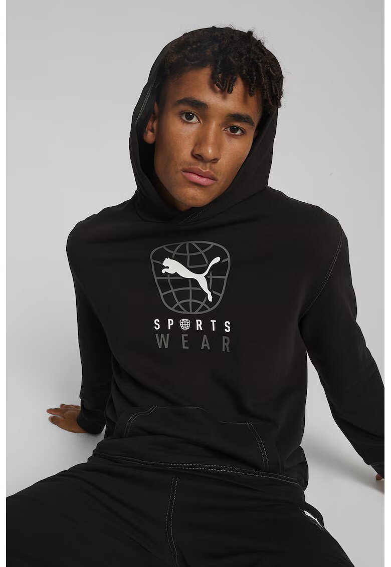 Puma Hanorac cu imprimeu logo si buzunar kangaroo Better Sportswear - Negru